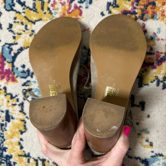 Jeffrey Campbell Cors Lace Up Ankle Boot Womens Size 7 Leather Boho Block Heel - Picture 11 of 13